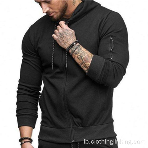 Männer Hoodie Sweatshirt Voll Zip Track Jacket